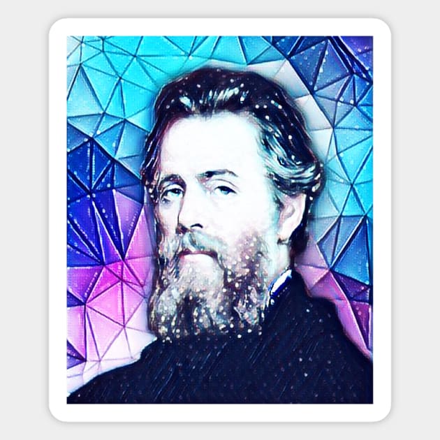 Herman Melville Snowy Portrait | Herman Melville Artwork 5 Magnet by JustLit